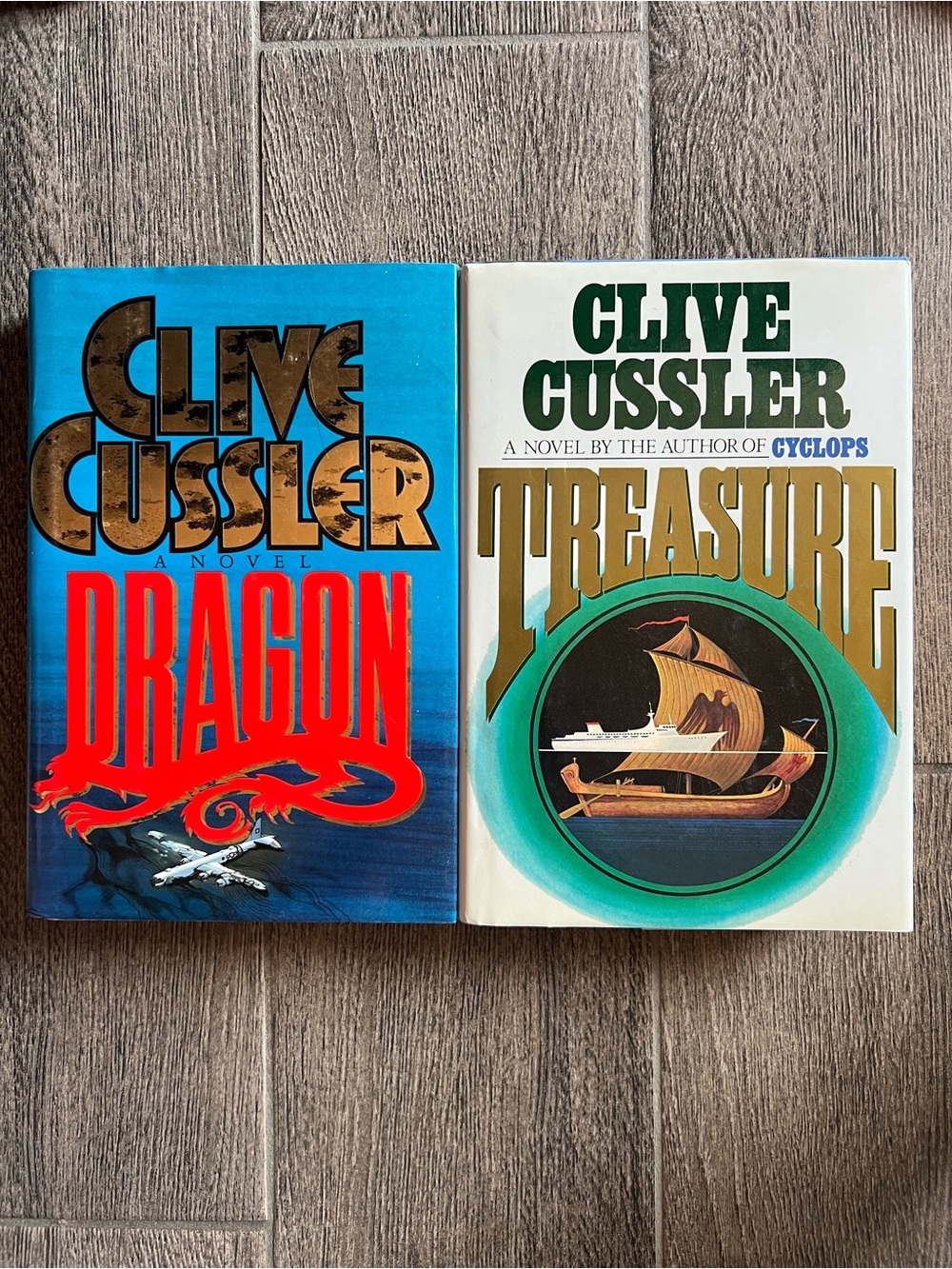 Clive Cussler Adventure Bundle | Dragon & Treasure Hardcover Thriller Books